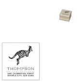 Handgetekende Kangaroo familienaam Retouradres Rubberstempel (Gestempeld)