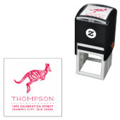 Handgetekende Kangaroo familienaam Retouradres Zelfinktende Stempel (In situ)