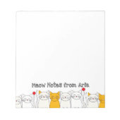 Handgetekende Kat Moderne kat met aangepaste naam Notitieblok (Voorkant)