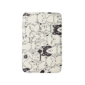 Handgetekende katten doodle naadloos patroon. badmat (Voorkant Verticaal)