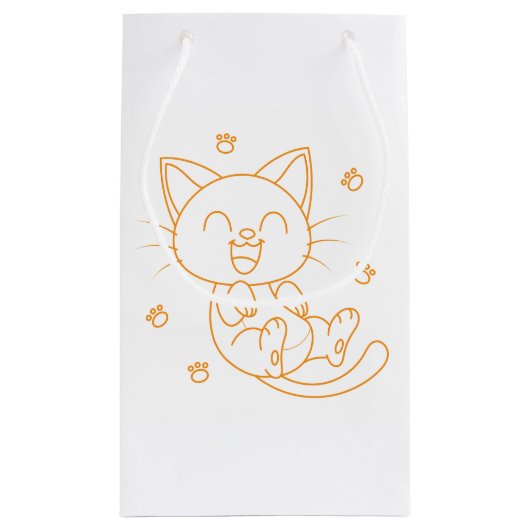 Handgetekende kattencadeautas klein cadeauzakje (Achterkant)