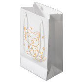 Handgetekende kattencadeautas klein cadeauzakje (Voorkant Gekanteld)