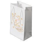 Handgetekende kattencadeautas klein cadeauzakje (Achterkant Gekanteld)