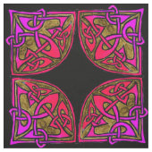Handgetekende Keltische Magenta Tile Pattern Stof (Swatch)