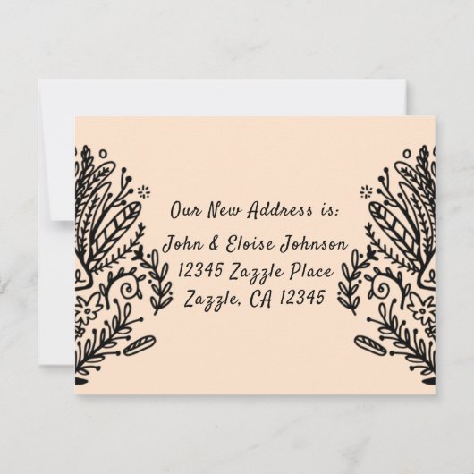 Handgetekende  kennisgeving thuisbeweging kaart (Achterkant)