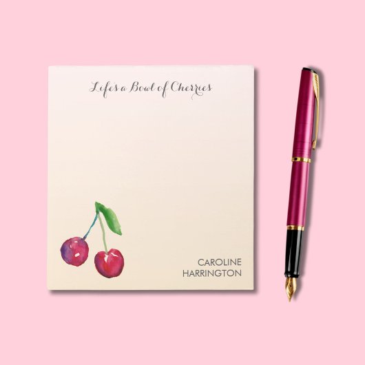 Handgetekende kersen Schattige Inspirerend Coquett Notitieblok