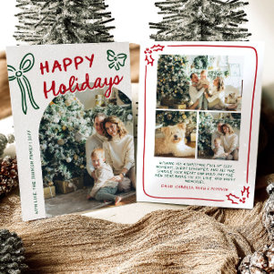 Handgetekende Kerst Archiefoto Kerstmis Feestdagenkaart