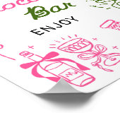 Handgetekende Kerst Bruids Shower Warme Chocolade Poster (Hoek)