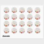 Handgetekende kerst bruidsdouche bedankje ronde sticker (Vel)