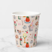 Handgetekende Kerst Bruidsdouche Deel Eén Recept Papieren Bekers (Achterkant)