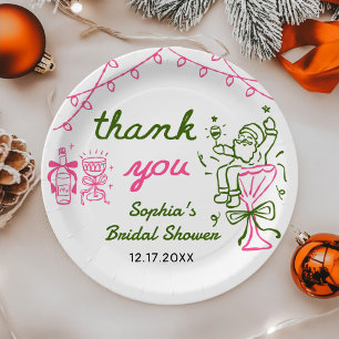 Handgetekende Kerst Bruidsdouche Papieren Bordje