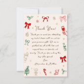 Handgetekende Kerst Bruiloftssalon Bedankkaart (Voorkant)