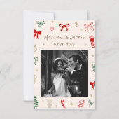 Handgetekende Kerst Bruiloftssalon Bedankkaart (Achterkant)