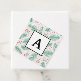 Handgetekende Kerst Dennentakken Groen Rood Wit Bedankjes Labels