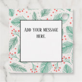 Handgetekende Kerst Dennentakken Groen Rood Wit Bedankjes Labels (Achterkant)