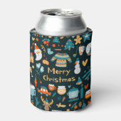 Handgetekende kerst- en nieuwjaarselementen. blikjeskoeler (Blikje Voorkant)