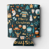 Handgetekende kerst- en nieuwjaarselementen. blikjeskoeler (Achterkant)