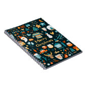 Handgetekende kerst- en nieuwjaarselementen. notitieboek (Rechterzijde)