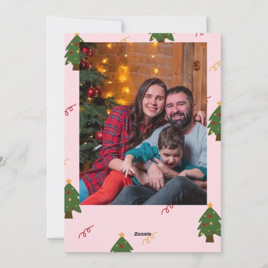 Handgetekende kerst- en nieuwjaarswensen doodle feestdagenkaart (Achterkant)