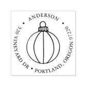 Handgetekende kerst ornament retour adres  zelfinktende stempel (Design)