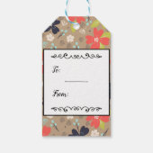 Handgetekende Kerst-Poinsettia Rood Persoonlijk Cadeaulabel (Achterkant)