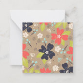 Handgetekende Kerst Poinsettia Rood Wit Marine Notitiekaartje (Achterkant)