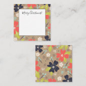 Handgetekende Kerst Poinsettia Rood Wit Marine Notitiekaartje (Voorkant / Achterkant)