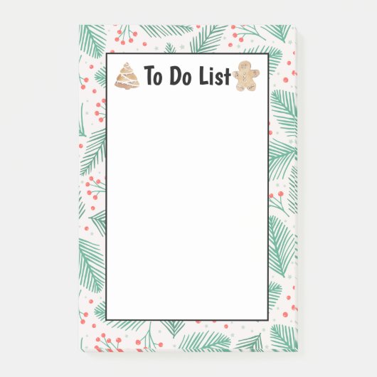 Handgetekende kerstaven groen om lijst te doen post-it® notes (Voorkant)