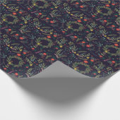 Handgetekende kerstbloemen:  collectie cadeaupapier (Hoek)