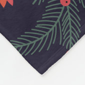 Handgetekende kerstbloemen:  collectie fleece deken (Hoek)