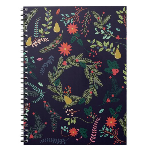 Handgetekende kerstbloemen:  collectie notitieboek (Voorkant)