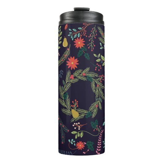 Handgetekende kerstbloemen: collectie thermosbeker (Voorkant)