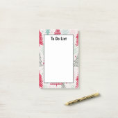 Handgetekende kerstbomen Evergreen om een lijst te Post-it® Notes (Op bureau)