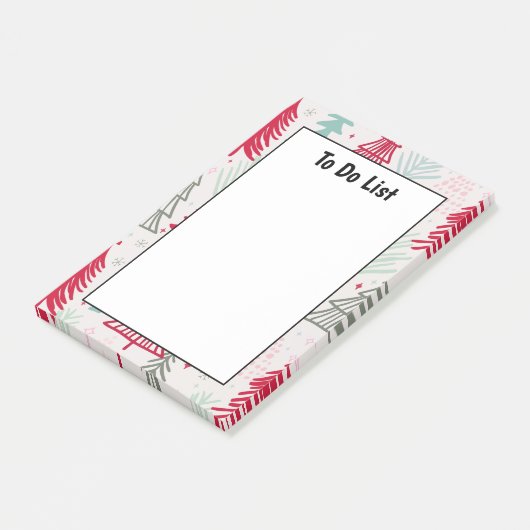 Handgetekende kerstbomen Evergreen om een lijst te Post-it® Notes (Schuin)