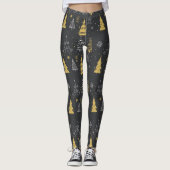 Handgetekende kerstbomen leggings (Voorkant)