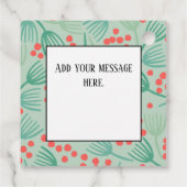 Handgetekende kerstboom Evergreen Pine Needles Bedankjes Labels (Achterkant)