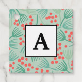 Handgetekende kerstboom Evergreen Pine Needles Bedankjes Labels (Voorkant)