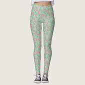 Handgetekende kerstboom Evergreen Pine Needles Leggings (Voorkant)