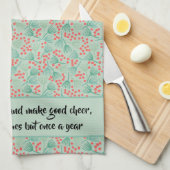 Handgetekende kerstboom Evergreen Pine Needles Theedoek (Quarter Fold)