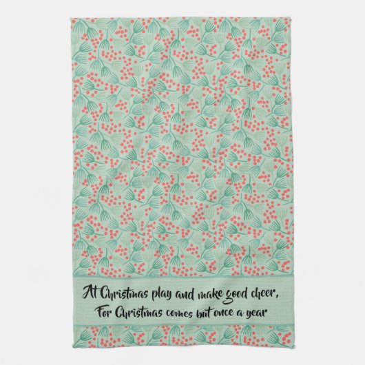 Handgetekende kerstboom Evergreen Pine Needles Theedoek (Verticaal)