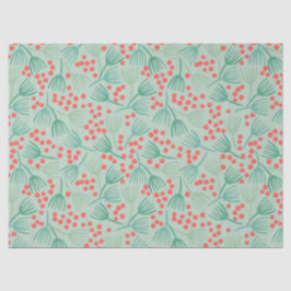 Handgetekende kerstboom Evergreen Pine Needles Tissuepapier