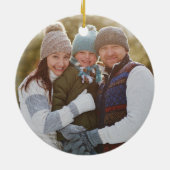 Handgetekende kerstboom Familiefoto Keramisch Ornament (Achterkant)