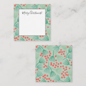 Handgetekende Kerstboom Groene Dennennaalden Notitiekaartje (Voorkant / Achterkant)