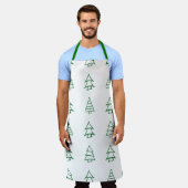 Handgetekende kerstboom schort (Gedragen)