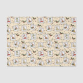 Handgetekende Kerstganzen Beige Tissuepapier (Voorkant)