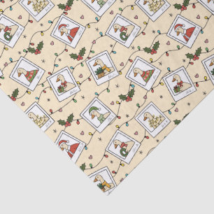 Handgetekende Kerstganzen Beige Tissuepapier