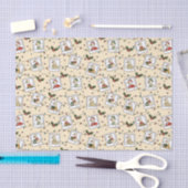 Handgetekende Kerstganzen Beige Tissuepapier (Craft)