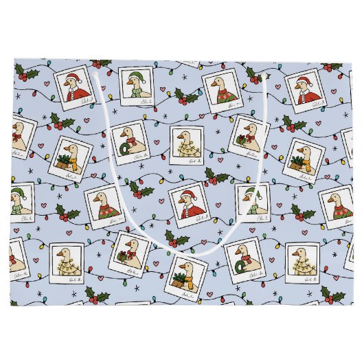 Handgetekende Kerstganzen - Grote Cadeautas (Achterkant)