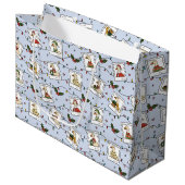 Handgetekende Kerstganzen - Grote Cadeautas (Voorkant Gekanteld)