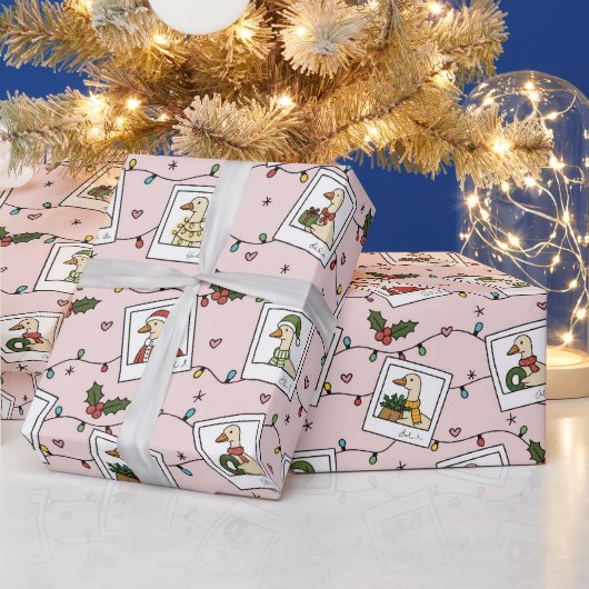 Handgetekende Kerstganzen Inpakpapierrol Cadeaupapier (Feestdagen)